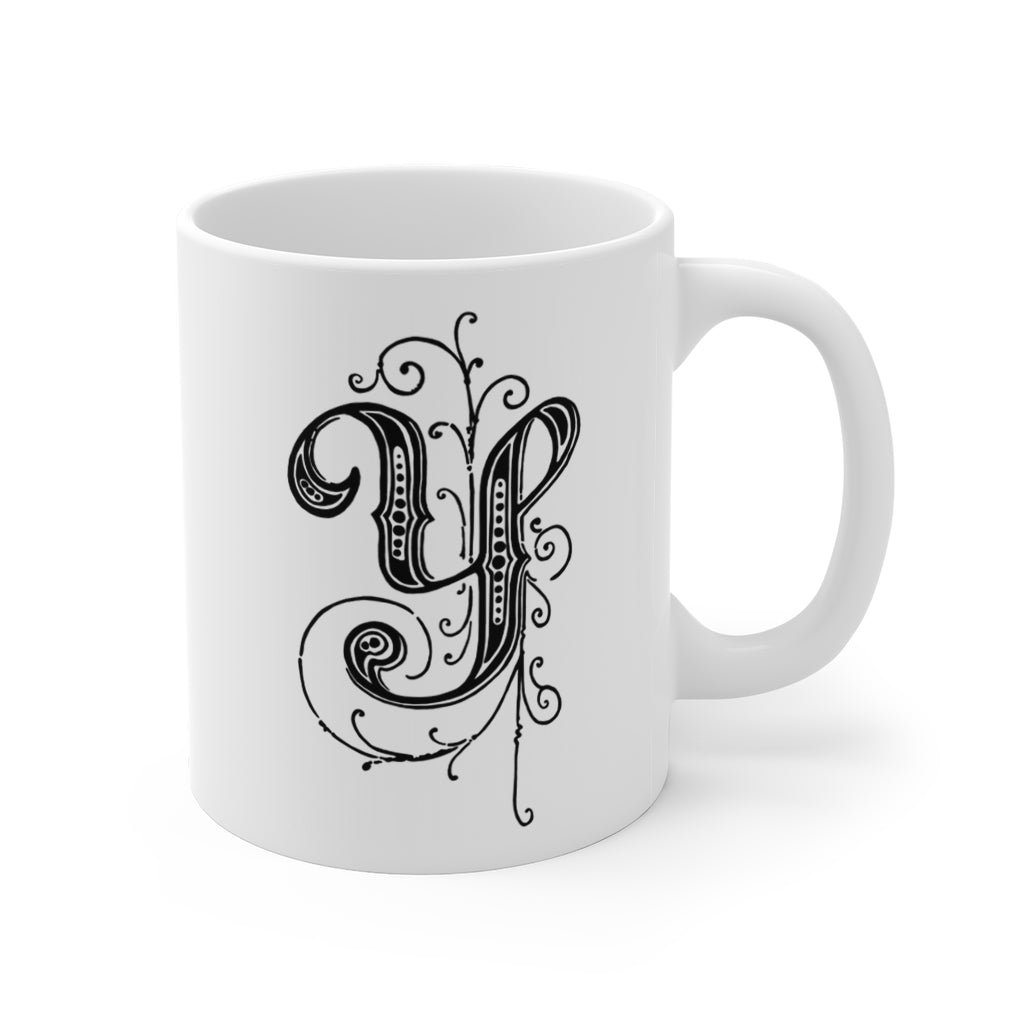 Monogram Initial Letter Y Ceramic Coffee Mug 11oz