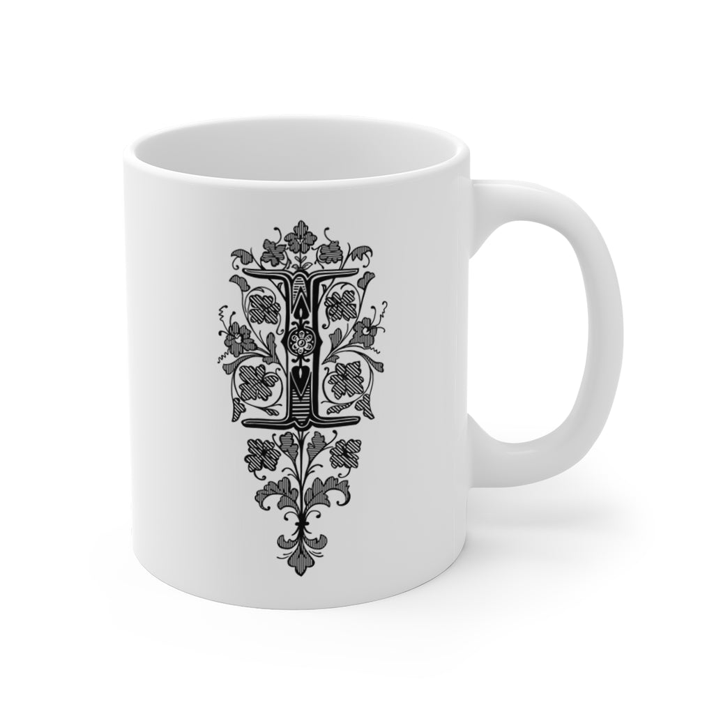 Monogram Initial Letter I Ceramic Coffee Mug 11oz