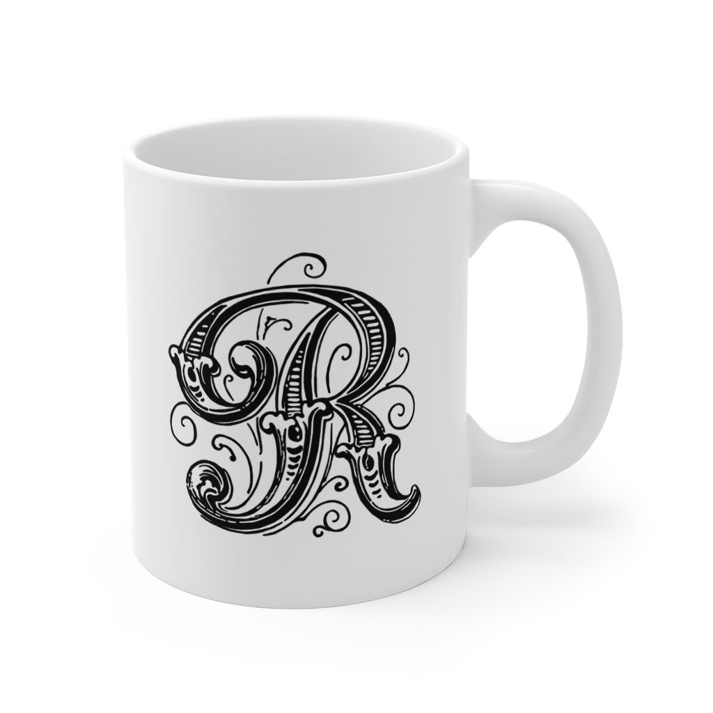 Monogram Initial Letter R Ceramic Coffee Mug 11oz