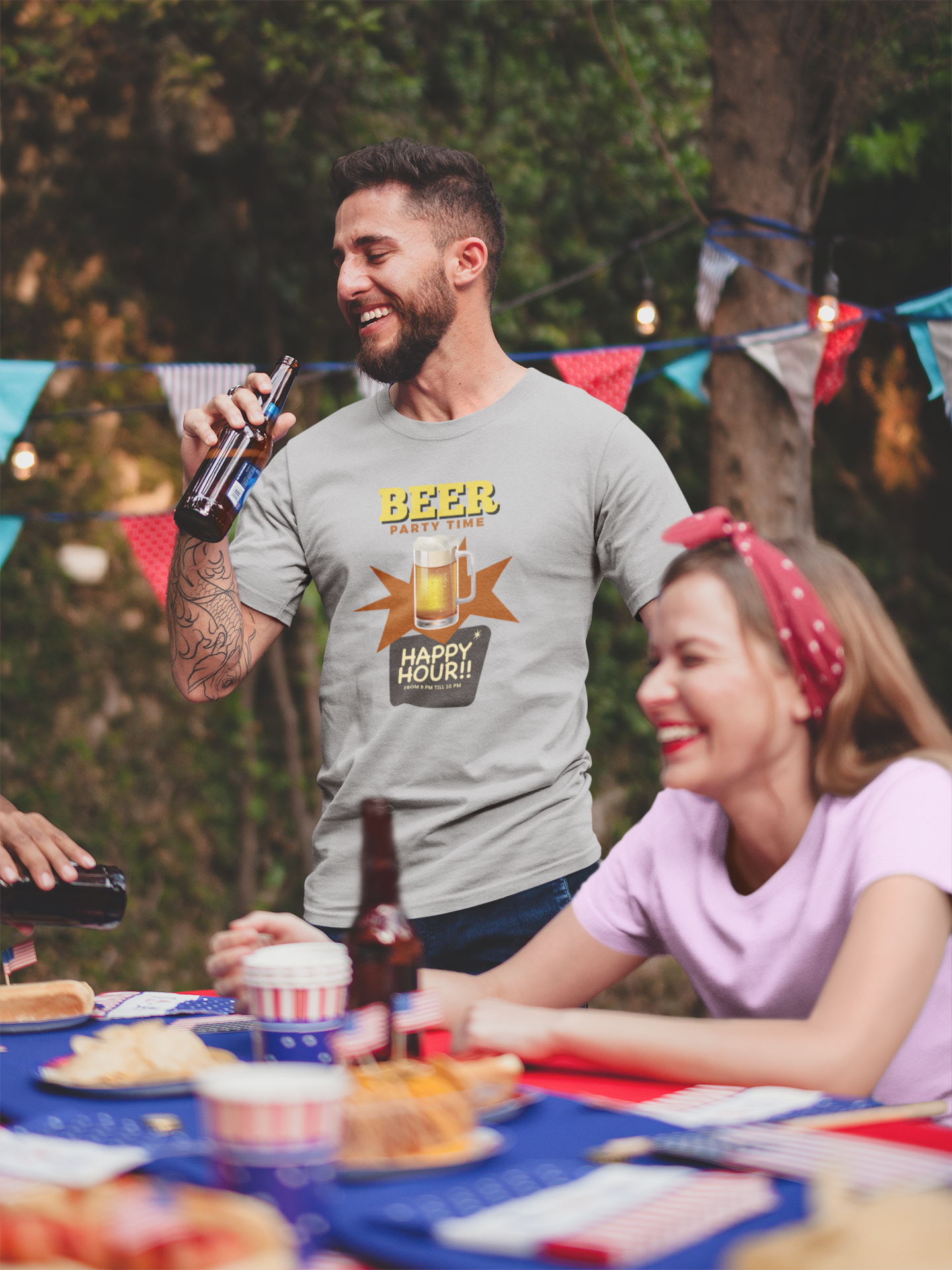 Beer Party Time Happy Hour Unisex Jersey Short Sleeve Tee